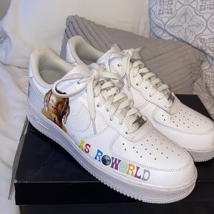 Nike Air Forces, Astroworld customs. Size 10.5 in womens. Never worn